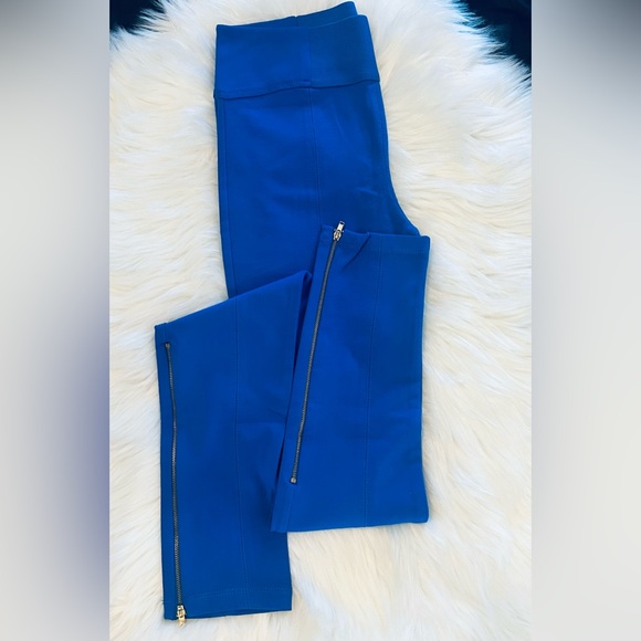 Royal Blue Active Slim Fit Leggings Ankle Length Stretch Pants Zippers NWT M Med - Picture 6 of 14